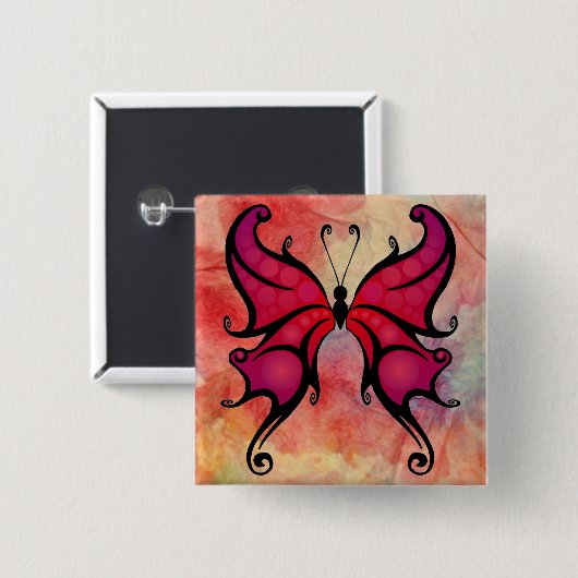 Roze marmer Butterfly Button (Voorkant /achterkant)