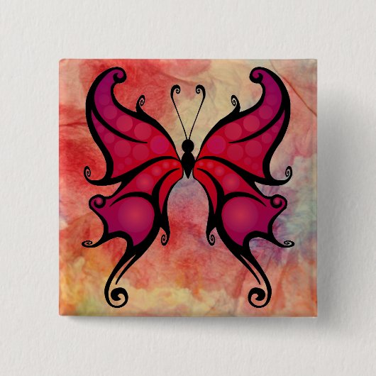 Roze marmer Butterfly Button (Voorkant)