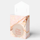 Roze Marmer Chic Gepersonaliseerd Bedankdoosjes (Geopend)