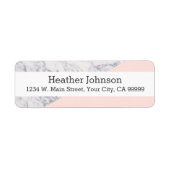 Roze marmer Colorblock Patroon Etiket (Voorkant)