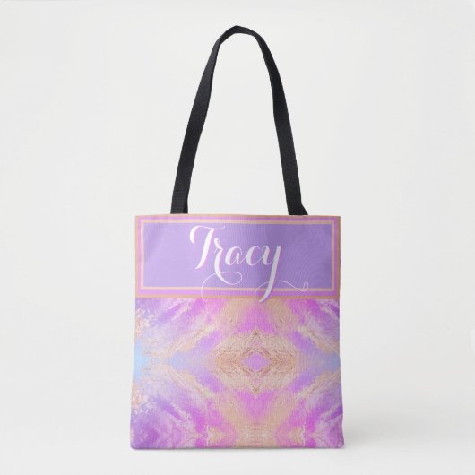  Roze Marmer Custom Tote Bag (Voorkant)