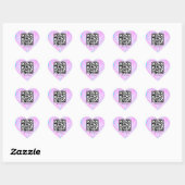 Roze Marmer Dank Je QR Code Boutique Bedrijf Hart Sticker (Vel)