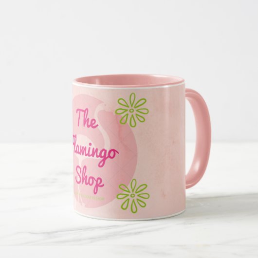 Roze marmer de Mok van de Flamingo Shop (Voorkant rechts)