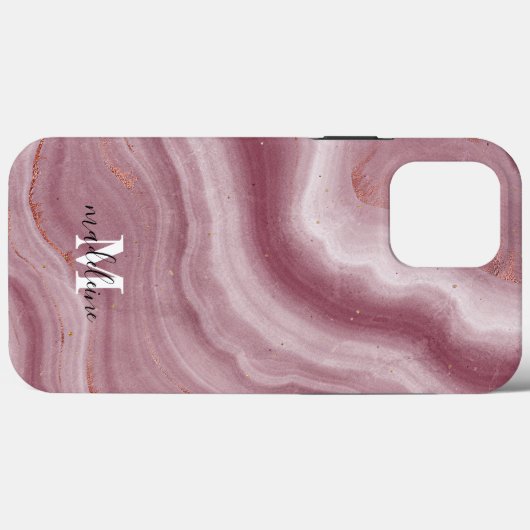 Roze marmer Elegant Phone Case voor haar (Achterkant (horizontaal))