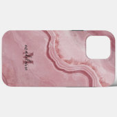 Roze marmer Elegant Phone Case voor haar (Achterkant (horizontaal))