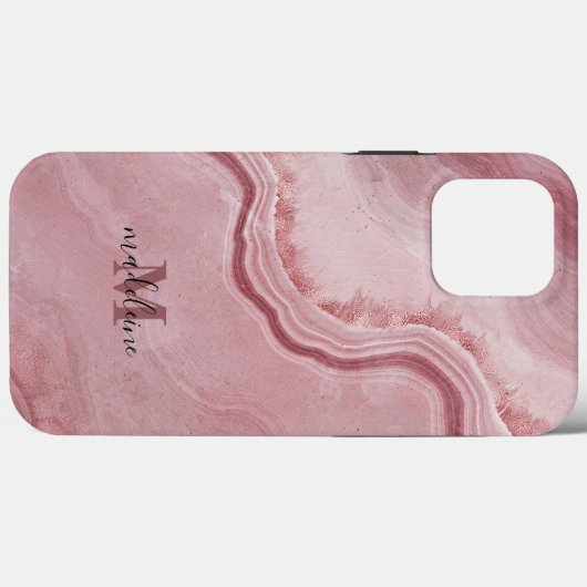 Roze marmer Elegant Phone Case voor haar (Achterkant (horizontaal))
