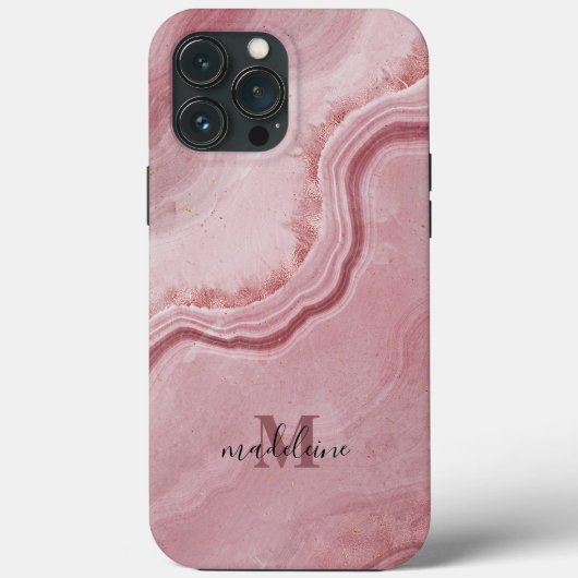 Roze marmer Elegant Phone Case voor haar (Achterkant)