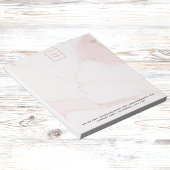 Roze marmer elegante bedrijfslogo notitieblok