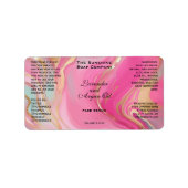 Roze Marmer en Goud Cosmetica Dropper Fles Etiket (Voorkant)