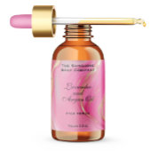 Roze Marmer en Goud Cosmetica Dropper Fles Etiket