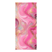 Roze Marmer en Goud Diensten Prijs Lijst Rack Kaar Reclamekaart (Achterkant)