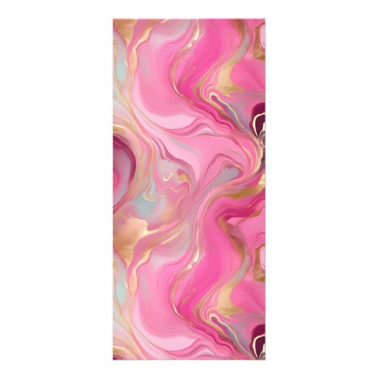 Roze Marmer en Goud Diensten Prijs Lijst Rack Kaar Reclamekaart (Achterkant)