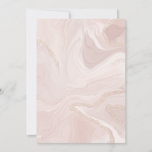 Roze Marmer en Gouden Echtscheiding Feest Viering Kaart (Achterkant)