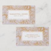 Roze marmer en gouden make-up artiest visitekaartje (Voorkant / Achterkant)