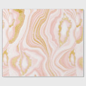 Roze marmer en goudtextuur cadeaupapier (Vlak)