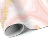Roze marmer en goudtextuur cadeaupapier (Rol Hoek)