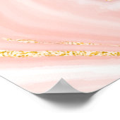 Roze marmer en goudtextuur poster (Hoek)