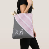 Roze marmer en grijs tote bag (Dichtbij)