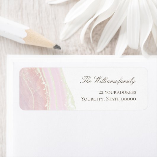 roze marmer etiket (Insitu)