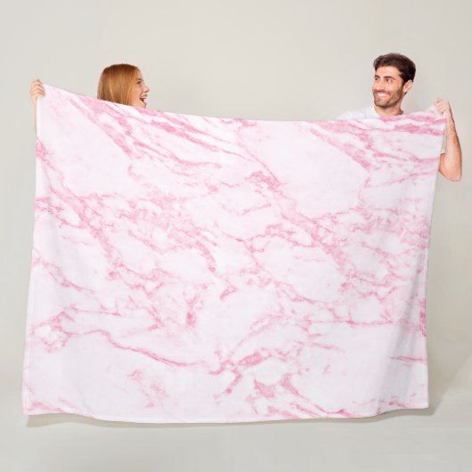 Roze marmer fleece deken (In situ)