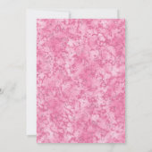 roze marmer florale bruiloft met roze florale goud kaart (Achterkant)
