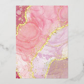 roze marmer folie uitnodiging (Achterkant)