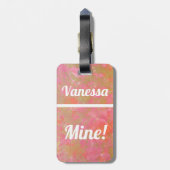 Roze marmer | Funny Bagagelabel (Achterkant verticaal)