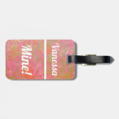 Roze marmer | Funny Bagagelabel (Achterkant horizontaal)