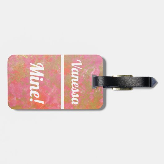 Roze marmer | Funny Bagagelabel (Achterkant horizontaal)