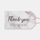 Roze Marmer gepersonaliseerd Dank u Favor labels Cadeaulabel (Voorkant (Horizontaal))