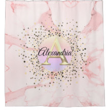 Roze Marmer Gespikkeld Monogram Gepersonaliseerd