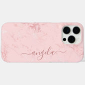 Roze Marmer Glam Onderschrift Case-Mate iPhone Case (Achterkant (horizontaal))