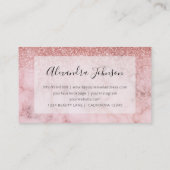 Roze Marmer Glitter Ombre Glam Girly Salon Visitekaartje (Achterkant)
