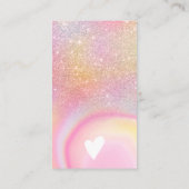 Roze marmer glitter ombre regenboog bedankt visitekaartje (Achterkant)