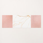 Roze marmer Glitter Trendy Monogram Yogamat (Achterkant (horizontaal))