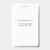 Roze Marmer Glitter Werknemer Naam Foto Corporate Badge (Achterkant)