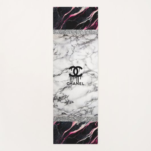 Roze marmer Glitter Yoga Mat (Voorkant)