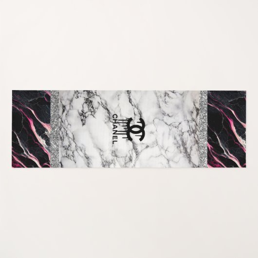 Roze marmer Glitter Yoga Mat (Voorkant (horizontaal))