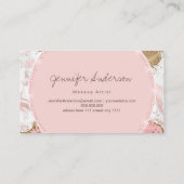 Roze marmer Gold Agate Modern Elegant diamant Visitekaartje (Achterkant)