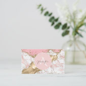 Roze marmer Gold Agate Modern Elegant diamant Visitekaartje (Staand voorkant)