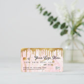 Roze marmer Gold Drip-creditcard stijl Visitekaartje (Staand voorkant)
