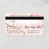 Roze marmer Gold Drip-creditcard stijl Visitekaartje (Achterkant)