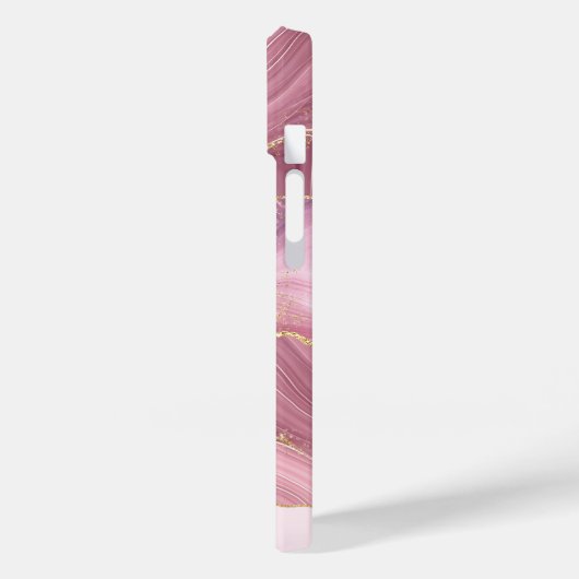 Roze marmer Gold Glitter Case-Mate iPhone Case (Achterkant / Links)