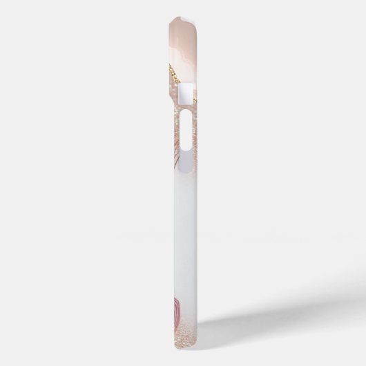 Roze marmer Gold Glitter Case-Mate iPhone Case (Achterkant / Links)