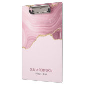 Roze marmer Gold Glitter Klembord (Links)