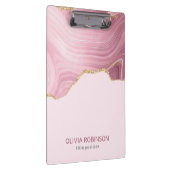 Roze marmer Gold Glitter Klembord (Rechts)