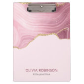 Roze marmer Gold Glitter Klembord (Voorkant)