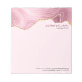 Roze marmer Gold Glitter Notitieblok (Voorkant)