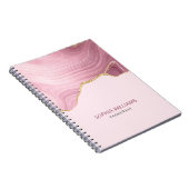 Roze marmer Gold Glitter Notitieboek (Rechterzijde)
