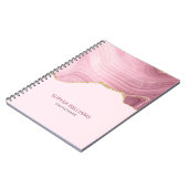 Roze marmer Gold Glitter Notitieboek (Linkerzijde)